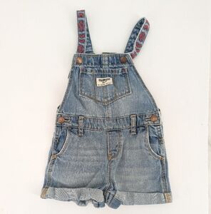 3/$20 OshKosh B'gosh Classic Blue Kids Overalls Shorts 18 Month Embroidered